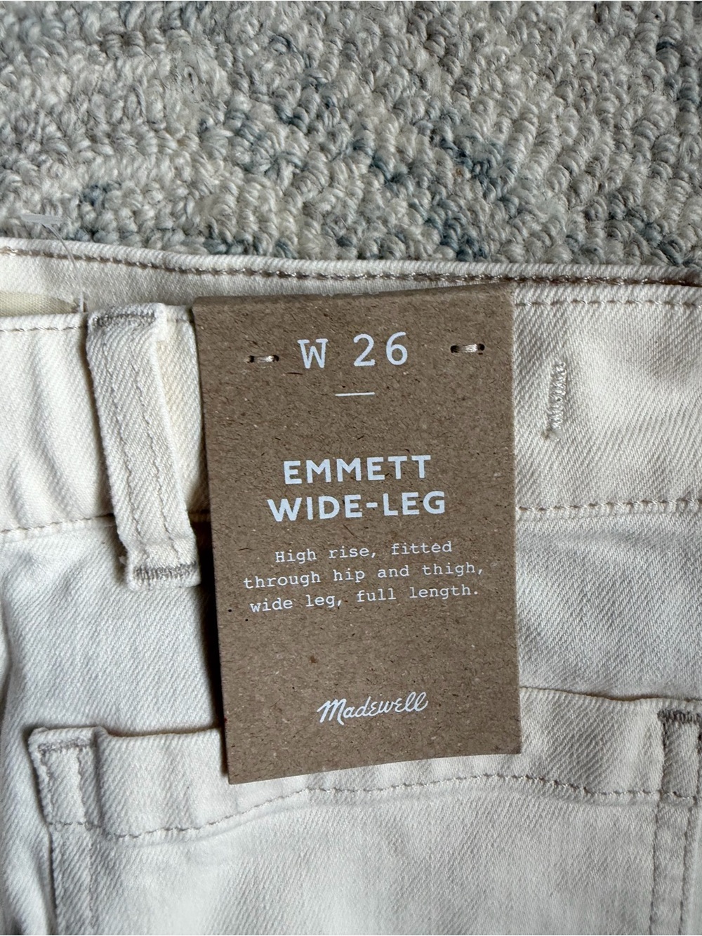 Madewell Emmett Wide-Leg Jeans in Cream